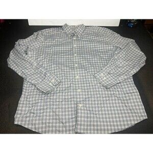 Eddie Bauer Men's Extra Large Tall Shirt Blue Plaid‎ Long Sleeve